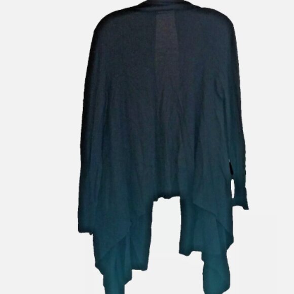 Sweater Open Front Cardigan/Shawl/Wrap Black Cashmere Blend Size 6 Gabi Lauton - Picture 5 of 11